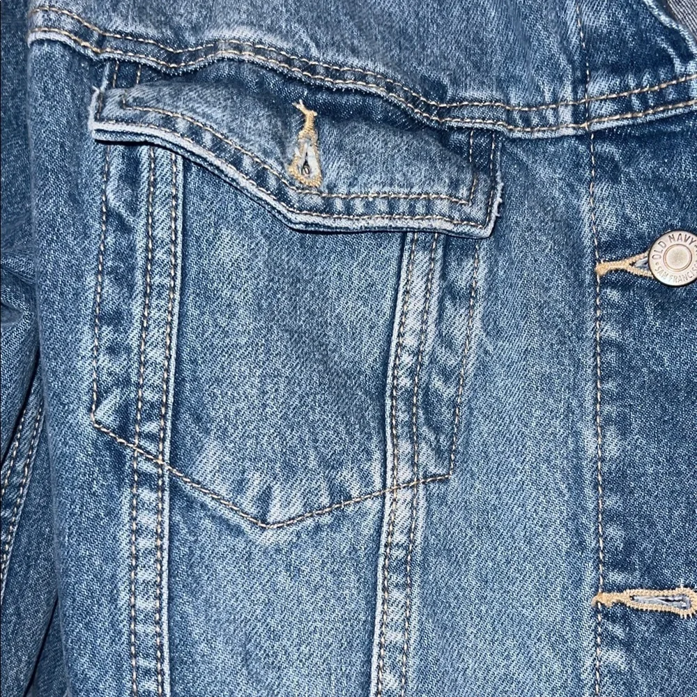 Old Navy Blue Denim Jean Jacket - Women's Casual Button Front